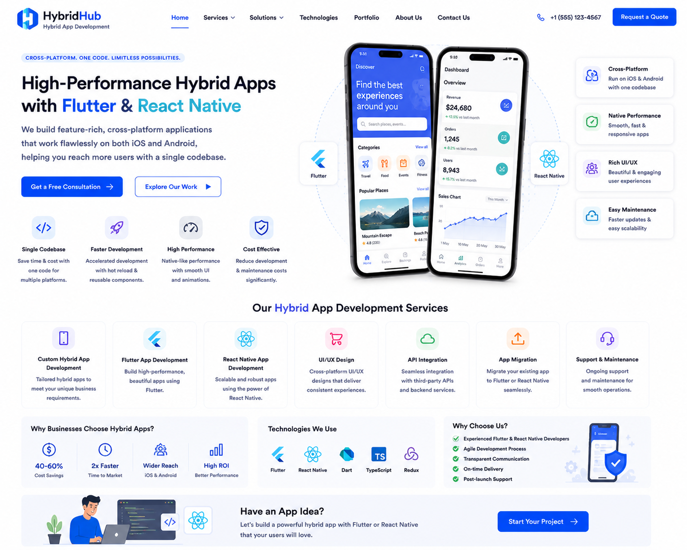 Hybrid Apps (Flutter / React Native)